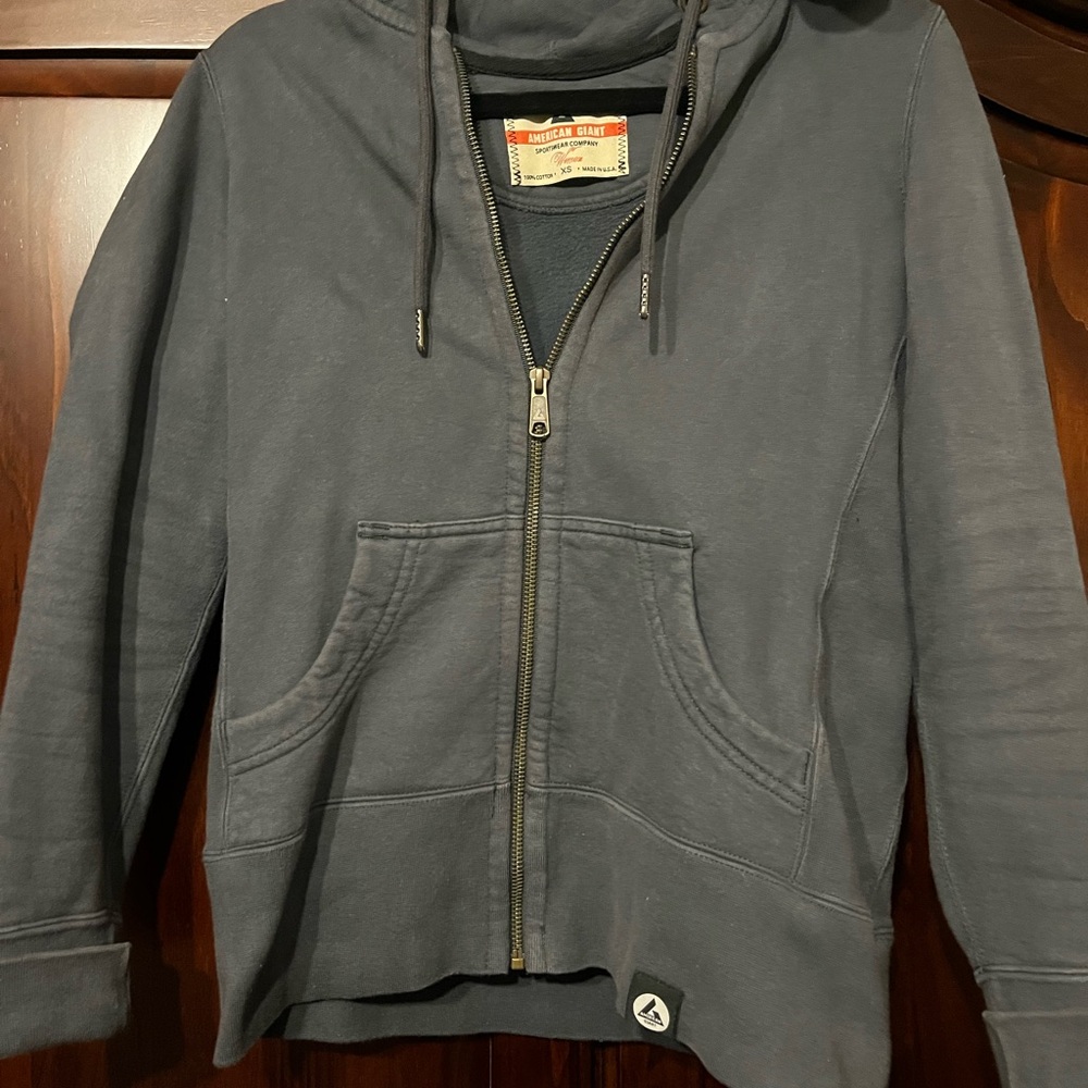 American Giant Charcoal Zip-Up Hoodie